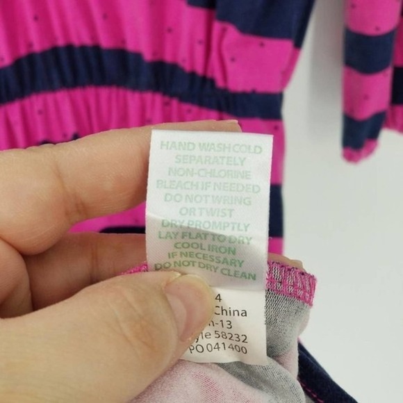 Lilly Pulitzer Beckett Stripe Balloon Sleeve Cinch Waist Dress Pink Blue Size XS - Picture 7 of 8